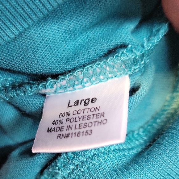Poof! Women's Teal Long Sleeve Stretchy Shirt Size Large - Picture 3 of 11